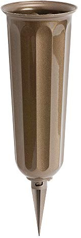 1 A Kunststoffvasen Friedhofsvase bronze metallic