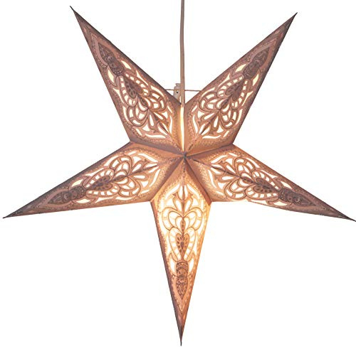 Guru Shop Vikbar adventsbelysning/pappersstjärna, julstjärna 40 cm - Mansur liten natur, stjärnfönsterdekoration