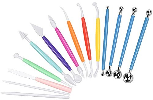 CODIRATO 10 Pezzi Strumenti per Modellazione Strumenti di Argilla con 4 Pezzi Taglierina Modellante per Torte Unghie Ceramica Fondente Artigianato