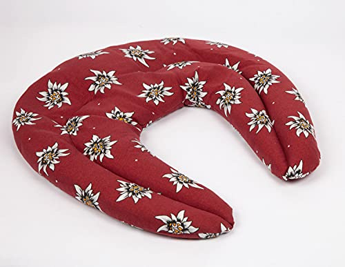 Johanniskern Körner-Nackenhörnchen mit Kammern - Nackenkissen - Wärmekissen für Nacken (Blume-Edelweiß)