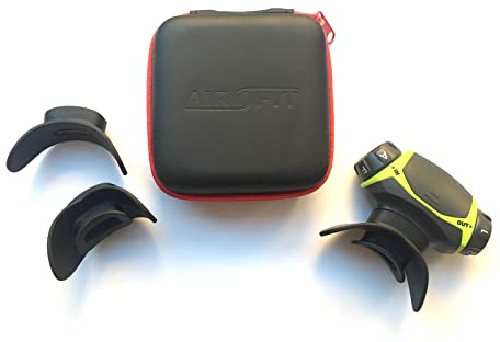 Airofit Active Spar-Set con respirador, estuche rígido y dos boquillas de repuesto, entrena y fortalece la musculatura respiratoria, aumenta el rendimiento físico (lima)
