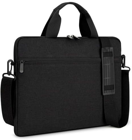 MicaYoung 15.6-16 Inch Laptop Sleeve Shoulder Bag Waterproof Notebook Chromebook Computer Carrying Case Compatible with 15.6 inch Acer Asus Dell HP Thinkpad, Black