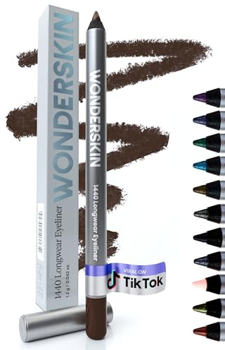 Wonderskin Eyeliner Stift 1440 Langhaftender Brauner Kajalstift - Wasserfester, anspitzbarer Kajalstift & wischfester (Kalamata)