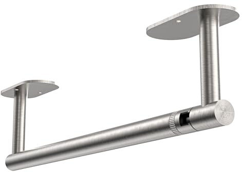 RUACQ Paper Towel Holder Under Cabinet, Stainless Steel, Silver