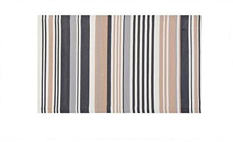 LOLAhome Alfombra jardín Rayas Chios sostenible de Polipropileno Trenzado Beige de 90x150 cm