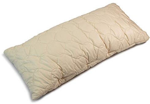 Giraffenland Cuscino con miglio bio 70x30cm comfort extra bio - Tessuto trapuntato bio + bucce di miglio bio, direttamente riempito | non sbiancato e non tinto| Guanciale, Cuscino per la testa