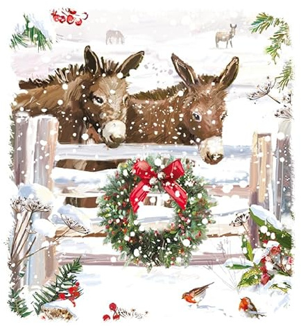 Weihnachtskarten fir Weihnachten und Neujahr, umweltfreundlich, 6 Stick