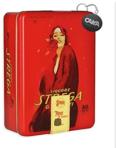 Strega Alberti Latta Elegante Magie Assortite con Praline al Latte e Fondente Ripiene di Crema al Liquore e Rhum 300g