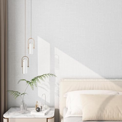 FunStick 40CM×6M Graue Tapete Modern Selbstklebend Mustertapete Küche Klebefolie Möbel Struktur Grau Weiß Möbelfolie Muster Wasserdicht Selbstklebende Folie Möbel Schrank Tisch Wohnzimmer Wandtapete