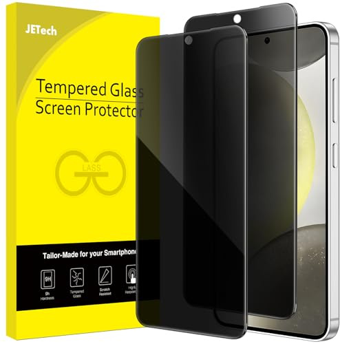 JETech Privacy Skärmskydd för Samsung Galaxy S24+ / S24 Plus 5G 6,7-Tum, Anti-Spion Härdat Glasfilm, Fingeravtryck ID Kompatibel, 2-Paket
