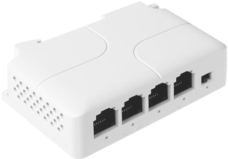 REVODATA 3 Port PoE Extender, 10/100 Mbps PoE Repeater 100/250 Meter Extend, IEEE802.3af/at 3 PoE Output Plug and Play, PoE Amplifier with Wall/DIN Rail Mounting (POE5005-V2)