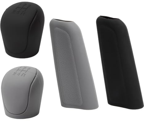 Funda Pomo Cambios Marcha Coche Antideslizante Negro, 4 Piezas Funda Pomo Cambios Marcha Coche Antideslizante Universal, funda protectora antideslizante para palanca de cambios, kit repara pinchazos