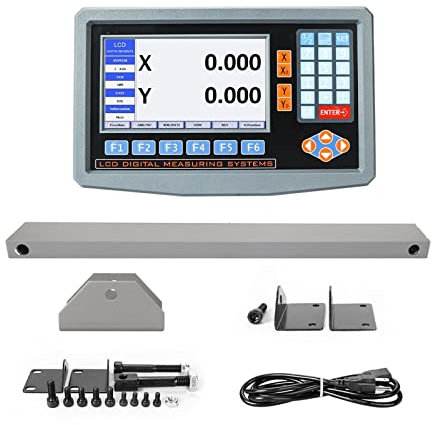 BINGNU Lettura Digitale Scala lineare, 2/3 Assi multilingua Grande Schermo Digitale LCD Usato tornio CNC fresatrice e rettificatrice for Encoder lineare Scala per tornio fresatrice(2V)
