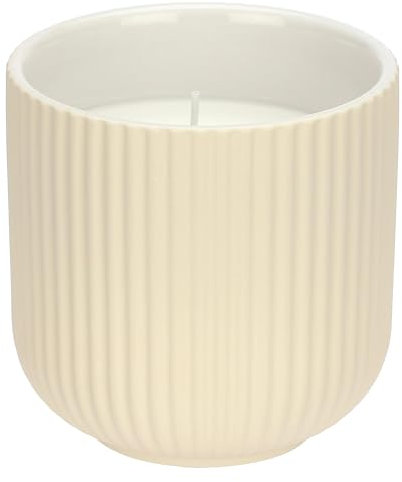 rituali domestici - Candela Avorio L in ceramica, 11x11cm, profondità 11cm, collezione Sofficeluce