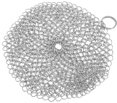 Pulitore per Cotta di Maglia in Acciaio Inossidabile per Padelle, Forni e Cialde da 7 Pollici, Realizzato in Acciaio Inossidabile 316 Pulitore per Cotta di Maglia, Non Utilizza