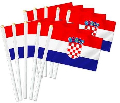 25 Stück Kroatien Handheld Flagge, Dekor Hand gehalten Hold Fahne, Dekoration Banner hand Croatia