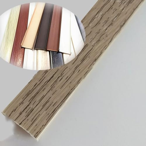 ZIUSFAC Kantenstreifen U-förmige Kantenschutz Holzmaserung Möbelkantenband 2.4m Kantenumleimer U Profil Kunststoff Für Reparatur Von Schränken Arbeitsplatte Tisch(Brown,1.7cm/0.67in)