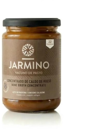 JARMINO Brodo di Ossa Biologico Concentrato, Bone Broth di Manzo da Allevamento al Pascolo e Nutrito a Erba, Brodo Liquido con Collagene Tipi 1 2 3, Keto Paleo AIP, 220 g, 22 Porzioni