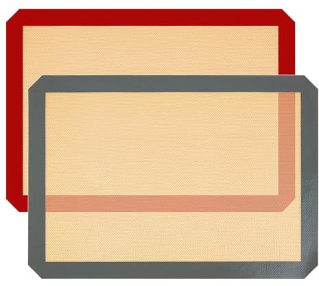 Tapete de Silicona para Hornear,2 Piezas Tapete Silicona Horno Reutilizable Antiadherente Alfombrilla Protector de Horno,42 x 29,5cm