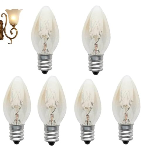 6PCS E12 Ampoule LED, Ultra Blanc Chaud Ambre Vintage Ampoule, Ampoules Incandescente Pour Lampe De Nuit Lampe De Table,10W Filament Veilleuse LED Ampoule Faible Luminosité Decorative Pour Lustres