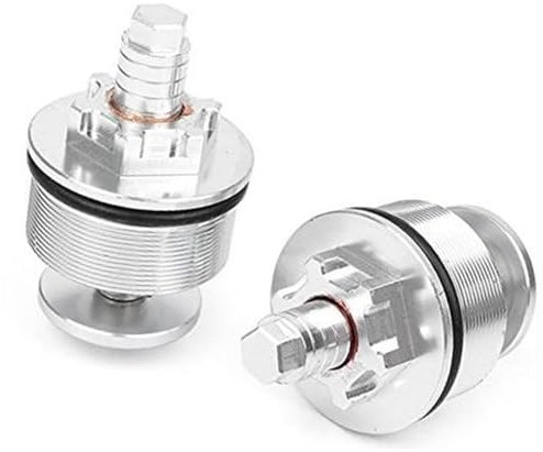 BWZJS 41 mm vorne, Gabel Stoßdämpfer Schrauben Abdeckung Schraubkappe Einsteller CNC Silber, for CB400 Motorrad vordere Stoßdämpferkappe