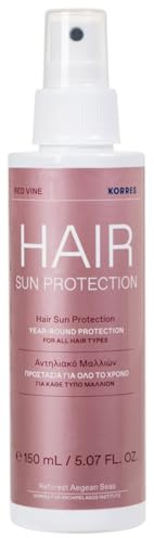 KORRES RED VINE Sonnenschutz für das Haar, schützend, vegan, 150ml | Leichte Mikroemulsion mit Aloe Vera & Provitamin B5, Schutz vor Sonne & Meerwasser, Pflege für coloriertes Haar