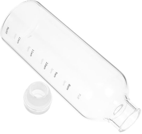 Sosoport Botella Deportiva Portátil De Gran Capacidad 750 Ml Transparente De Vidrio De Borosilicato con Escala Gimnasio y Viaje