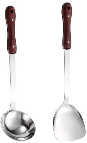 Ustensiles de cuisine professionnels multi-usage en acier inoxydable Spatule de cuisine et louche à soupe en acier inoxydable