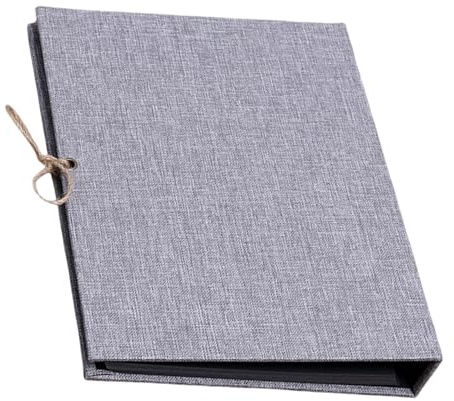 YHAILI Álbum de fotos autoadhesivo con fundas de lino, 30 páginas blancas para álbumes de recortes y recuerdos familiares, 27 x 21 cm