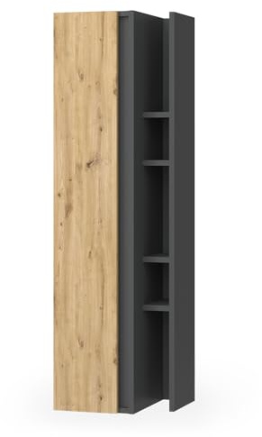Vicco mobile bagno Edelin, Antracite/Artisan, 35 x 120 cm con 4 scomparti portaoggetti, a parete per un'installazione flessibile in bagno