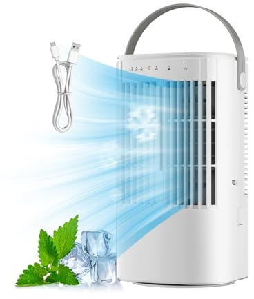 Climatiseur Mobile, Air Conditioner Portable Climatiseur Mobile Sans Evacuation, 4 en 1 climatiseurs portables, Minuteries, LED 7 Colorées Adapté Au Camping De Bureau De Chambre à Coucher