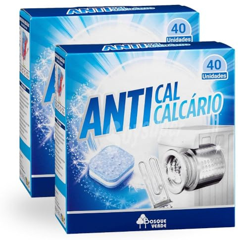 BVERDE Pastillas Antical para Lavadora, 40 Unidades, Pack de 2 Cajas