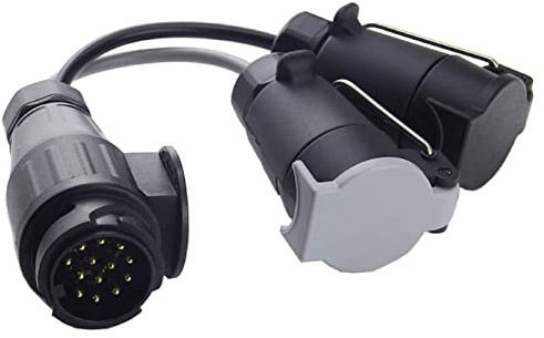 Abschleppelektrik Adapter 13 Pin auf 7 Polig, Anhänger Anschlusskabel und Verlängerung, Auto Steckdose Umwandlung für Anhänger, LKW und Wohnwagen