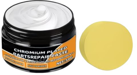 Generico Pulitore Cerchi cromati | Crema riparatrice per Metalli 50 g,Rimuovi Auto con Spugna,per Applicazioni Marine Barche Camper Trattori Moto Rimorchi Elettrodomestici Arredo da Esterno