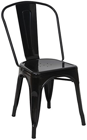 Mendler Stuhl HWC-A73, Bistrostuhl Stapelstuhl, Metall Industriedesign stapelbar - schwarz