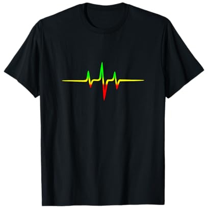 Reggae Herzschlag Puls Frequenz Musik Welle Farben T-shirt T-Shirt