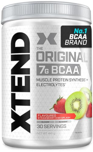XTEND Original BCAA Powder Strawberry Kiwi Splash 30 Servings | 7g BCAAs Per Serving | Sugar Free Branched Chain Amino Acids and Electrolytes Powder for Post Workout Muscle Recovery and Hydration