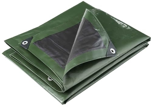 WerkaPro 10666 - Bâche industrielle - Ultra Lourde - 2x3 m - 240g/m2 - Réversible - Noire et Verte