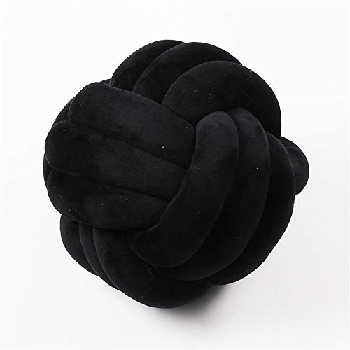 CULASIGN Knot Kopfkissen Kissen Geknotetes Kissen Knoten Ball Kissen Dekor Bett Zimmer Baby Bett Zimmer Dekor Spielzeug (Schwarz,20cm)