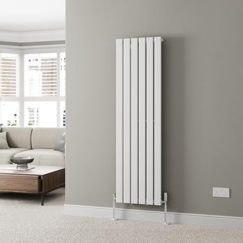 DuraTherm® 1600 x 452mm White Vertical Designer Radiator Single Column Flat Panel Modern Central Heating Panels Bathroom Radiators