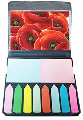 Rote Blumen Maismohn bespread selbstklebende Notizzettel Farbe Seitenmarkierungsbox