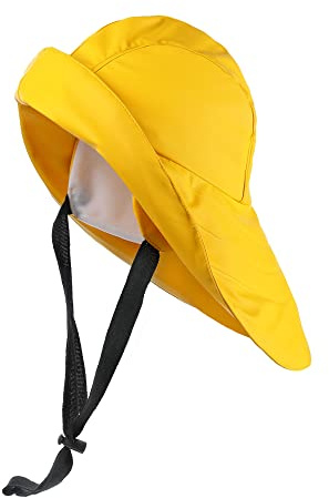 tomBrook Südwester Regenhut Unisex – wasserdichte Regenmütze mit verstellbaren Kinnriemen und Innenfutter in Gelb Größe S