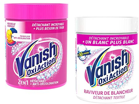 VANISH Oxi Action Textilfleckenentferner 470 g + Textilfleckenentferner Oxi Action Pulver Weiß 470 g