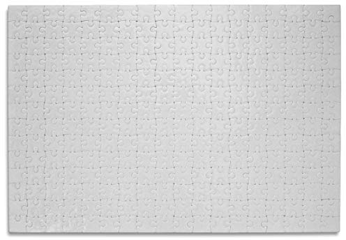 Weißes Blanko-Puzzle selbst gestalten und bemalen - Leeres Puzzle mit 252 Teilen, 38 x 26 cm - Glänzende Oberfläche mit Glitzerpartikeln