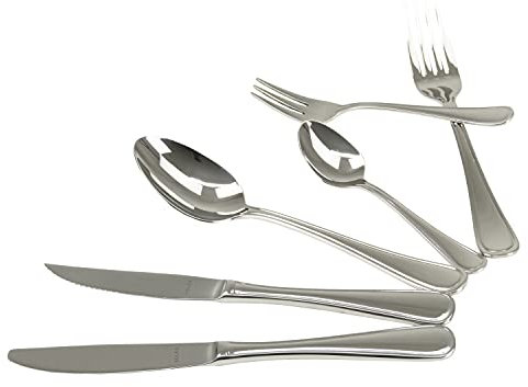 Solex Selina - Set di posate da 36 pezzi per 6 persone, con coltello da bistecca