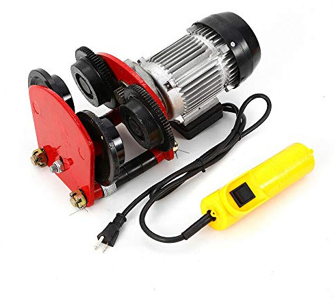 Electric Trolley, 2200lb 1400r/min Electric Hoist Trolley Heavy Duty Wire Rope Hoist Lift Garage Crane Trolley