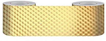 Dostear TapetenbordüRe Selbstklebende BordüRe Wand Wohnzimmer Tapeten Fliesenaufkleber Bad Dekoband Selbstklebend Goldenes Quadrat 5 X 500cm