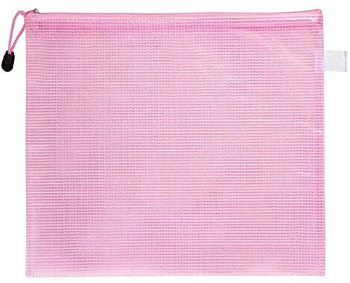 Kunststoffhüllen A6, Dokumentenmappe, Netzstoff, Reißverschluss, Geldbörse, wasserdicht, für Büro, Schreibwaren, Rosa