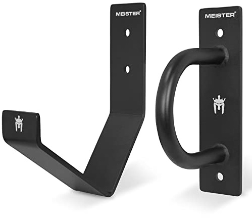 Meister XSteel Battle Rope Kit de Montaje en Pared con Anclaje y Gancho de Almacenamiento, Negro Mate