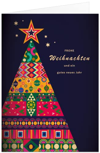 paperSky Weihnachtskarten Klappkarten Set mit Briefumschlag. Format 17x12 cm (20 Stück)